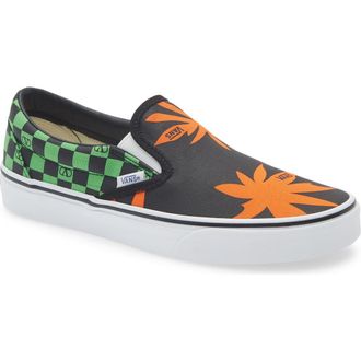 Valentino Garavani x Vans Tropical Palms Slip-On Sneaker in Black Multi at Nordstrom, Size 8.5Us