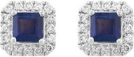 Effy Sterling Silver Sapphire & Diamond Stud Earrings in Blue at Nordstrom Rack