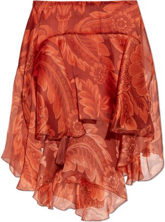 Etro Silk Asymmetrical Skirt