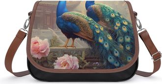 Generic Peacocks Palace Small Womens Crossbody Bags Shoulder Handbag with Adjustable Strap for Travel