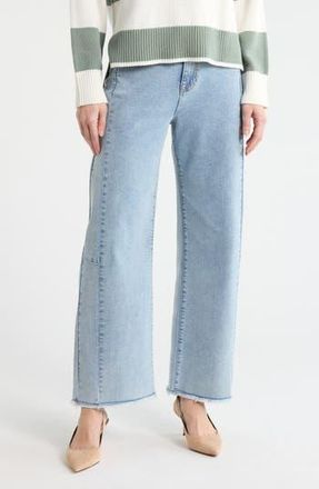 Vigoss Stella Frayed High Waist Ankle Barrel Jeans in Light Wash at Nordstrom Rack, Size 30