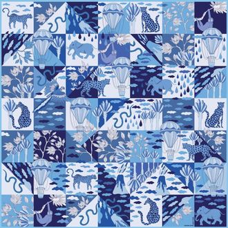 Jessie Zhao Double Sided Silk Scarf Of Rainforest Imagination