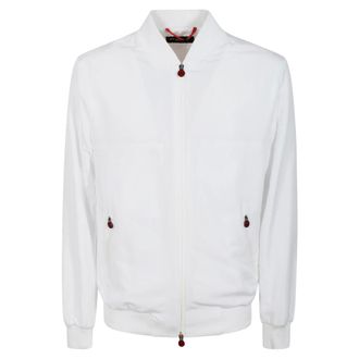 Kiton Bomber Jackets, male, White, L, White Summer Jacket