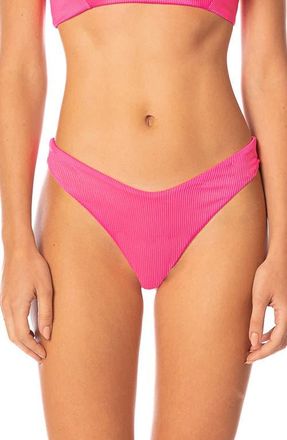 Maaji Hot Fuchsia Splendor Reversible Bikini Bottoms in Dark Pink at Nordstrom, Size Medium