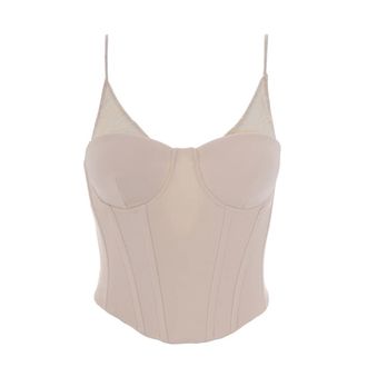 Patrizia Pepe Patrizia Pepe, Sleeveless Tops, female, Beige, Size: M Bustier-style Top