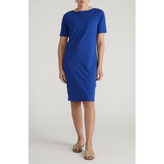 Universal Standard Belle Breton Stripe Cotton Jersey Dress in Ultramarine Blue at Nordstrom, Size Xxx-Large
