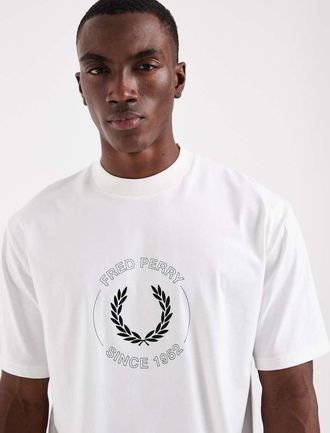 Fred Perry Laurel Wreath - T-shirt bianca con logo-Bianco