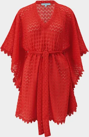 Melissa Odabash Petra Crochet Belted Mini Dress Coverup