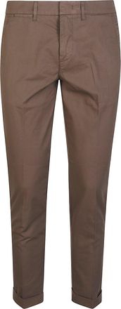 Fay Brown Capri Classic Stretch Cotton Cropped Pants