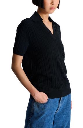 Balmain Monogram knit polo in Black at Nordstrom, Size 34 Eu