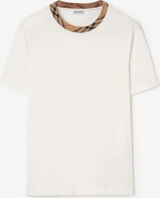 Burberry Check Trim Cotton T-shirt
