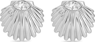 Ettika Santorini Shell Stud Earrings in Silver at Nordstrom