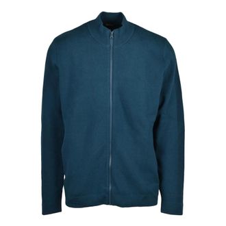 Blauer Cardigan met Rits - Heren - Truien - Blauw - Maat: 2XL Katoen