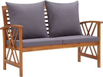 vidaXL Banco De Jard&iacute;n Con Cojines 119 Cm Madera Maciza De Acacia Vidaxl