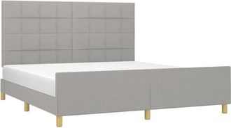vidaXL Cama Sin Colch&oacute;n Tela Gris Claro 160x200 Cm Vidaxl