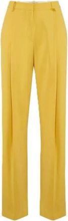 Elisabetta Franchi Wijde broek - Dames - Wijde Broeken - Geel - L - Polyester - Broeken