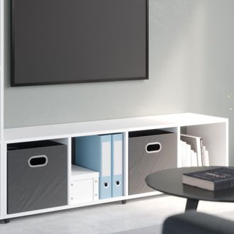 Vicco Separador De Ambientes Ludus, Blanco, 142.5 X 36.2 Cm Con 2 Cajas Plegables (antracita)