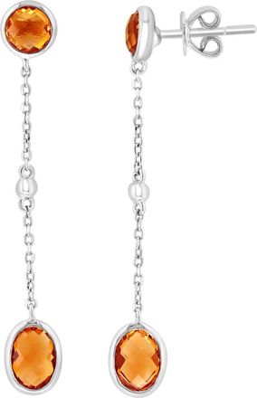 Effy Sterling Silver Oval Citrine Linear Drop Earrings in Yellow at Nordstrom Rack