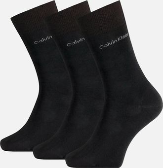 Calvin Klein Mens 3-Pack Premium Combed Cotton Socks, Black - Black/Black - Size: 16/14.5/8/15/8.5/15.5/9/13/13.5/14/6.5/7/7.5/11.5/5/12/5.5/12.5/6/3
