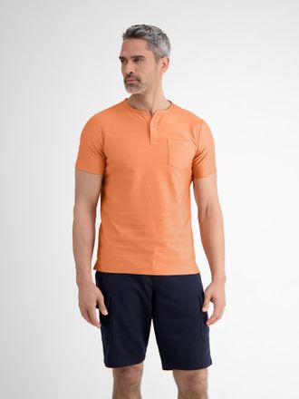 Lerros Kurzarmshirt LERROS, Herren, Gr. XL, pale papaya, Single Jersey, Obermaterial: 100% Baumwolle, gestreift, unifarben, regular fit h&uuml;ftbedeckend, Serafi