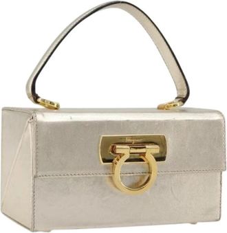 Ferragamo Pre-owned Hand Bag - Dames - Vintage Handtas - Beige - ONE Size - Leer - Vintage