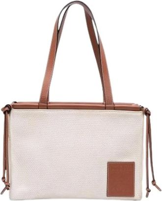 Loewe Pre-owned Tote Bags, female, Beige, Size: ONE SIZE Pre-owned Canvas Tote