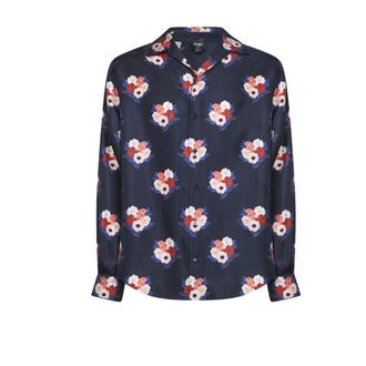 Fendi Printed Silk Shirt - male - Fendi - Casual Shirts - Blue - M - Shirts