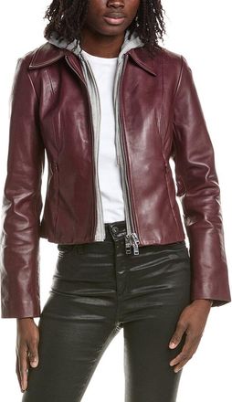 LaMarque Lamarque Removable Bib Leather Jacket