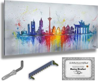 OEM Monica Mirafiori I 100% Pintado A Mano I Cuadro Berl&iacute;n I 140x70cm Cuadro Pintado A Mano Cuadro Acr&iacute;lico Cuadro Acr&iacute;lico De Gran Tama&ntilde;o I Arte Moderno 