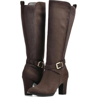 White Mountain Mens White Mountain Teals Boots Dark Brown Side Zip Knee-High RHS7779