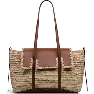 Radley London The Chancery - Raffia Medium Flapover Woven Shoulder Bag in Natural at Nordstrom
