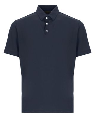 Zanone Blue Cotton Polo Shirt