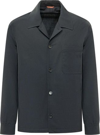 Cruna Cardiff Overshirt - Heren - Casual Overhemden - Blauw - M - Wol - Overhemden
