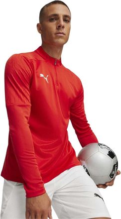 Puma Heren Team Final trainingsfleece met kwartritssluiting (Rood)