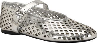 Calvin Klein Lauria Mary Jane Flat in Silver at Nordstrom, Size 5.5