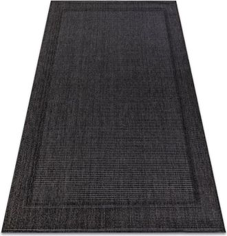 RugsX Rugsx - Carpet timo 5979 sisal outdoor frame black black 180x270 cm