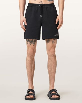 AllSaints Emblem Slim Fit Swim Shorts