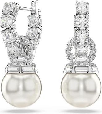 Swarovski Elegante Zilveren Matrix Kristal Oorbellen - Dames - Oorbellen - Grijs - ONE Size - Accessoires