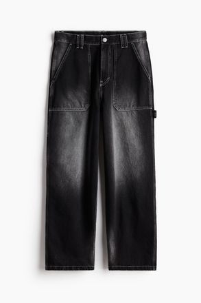 H&M Carpenter Baggy Jeans - Denimschwarz