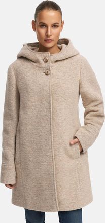 Manisa Wolljacke mit Kapuze Wollparka mit Kapuze und verdeckten Knöpfen