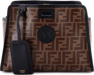 Fendi Peekaboo Defender Zucca Coated Canvas Small tote bag - Bruin