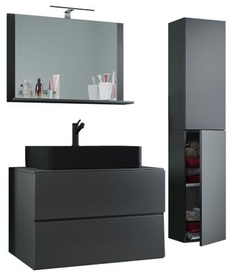 ebuy24 4 Piezas Lavabo Muebles De Ba&ntilde;o Lendas 80 Cm L 150x114x52 - Vcm