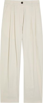 STUDIO NICHOLSON Pleated Barrel-leg Woven Trousers - Beige - 12 (UK12 / M)