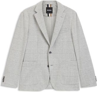 BOSS Slim-fit suit in checked stretch fabric