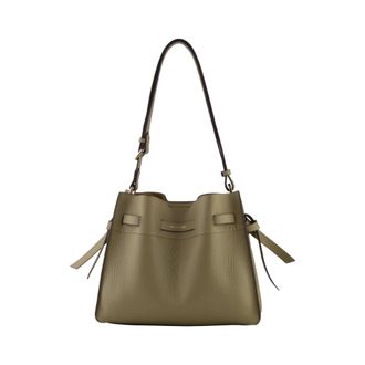 Pourchet Tassen, Dames, Groen, ONE Size, Leer, Blossom Schoudertas