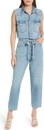 AG - Adriano Goldschmied Dakotah Sleeveless Denim Jumpsuit in Waverly Drive at Nordstrom, Size Large
