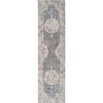 Jonathan Y Designs Rosalia Cottage Medallion Area Rug in Gray/dark Gray at Nordstrom, Size 4Ft 0In X 6Ft 0In