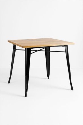Regalos Miguel Regalos Miguel - Mesas Bar - Mesa Torix Cuadrada Madera Natural 70 Cm - Negro