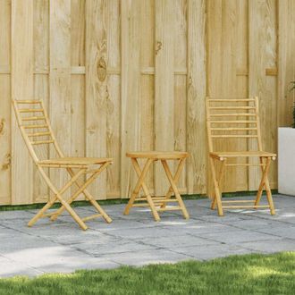 vidaXL Juego De Mesa Y Sillas De Jard&iacute;n 3 Piezas Bamb&uacute; Vidaxl