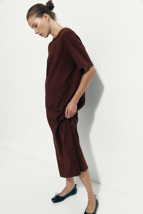 H&M Long t-shirt dress in Brown at Nordstrom, Size X-Large